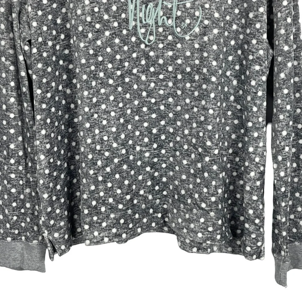 JANE & BLEECKER NIGHTY NIGHT FUZZY POLKA DOT MATCHING PAJAMA PJ SET - Picture 8 of 14
